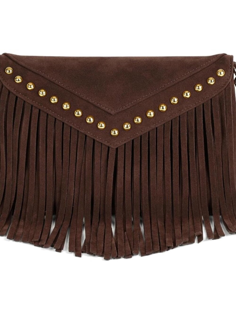 Boho Western Fringe Purse for Women Double Velour Suede Crossbody Tassel Hobo Ba